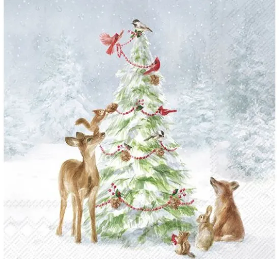 Serviette "Friends in Snow"