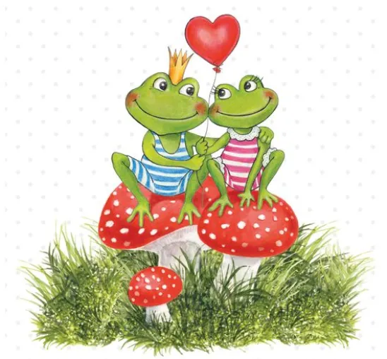 Serviette "Frogs In Love"