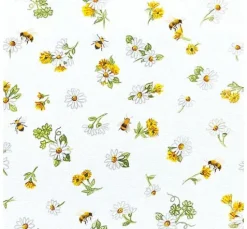 Serviette "Gänseblümchen und Bienen"