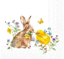Serviette "Hase & Küken"