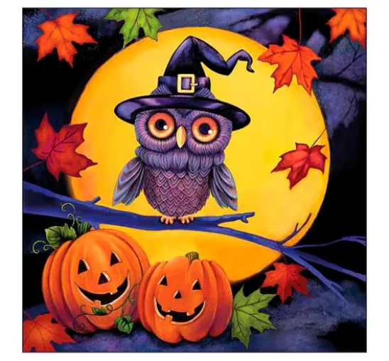 Serviette "Helloween Eule"