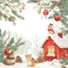 Serviette "Hütte im Winterwald"