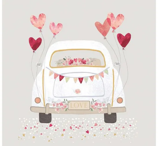 Serviette "Just Married Car"