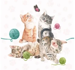 Serviette "Kätzchen spielen"