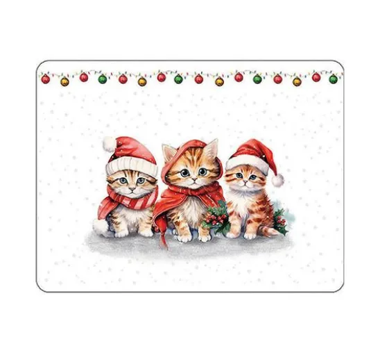 Serviette "Lustige Weihnachtskätzchen"
