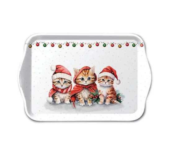 Serviette "Lustige Weihnachtskätzchen"