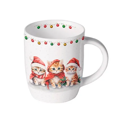Serviette "Lustige Weihnachtskätzchen"