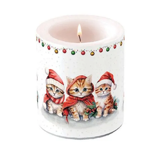 Serviette "Lustige Weihnachtskätzchen"