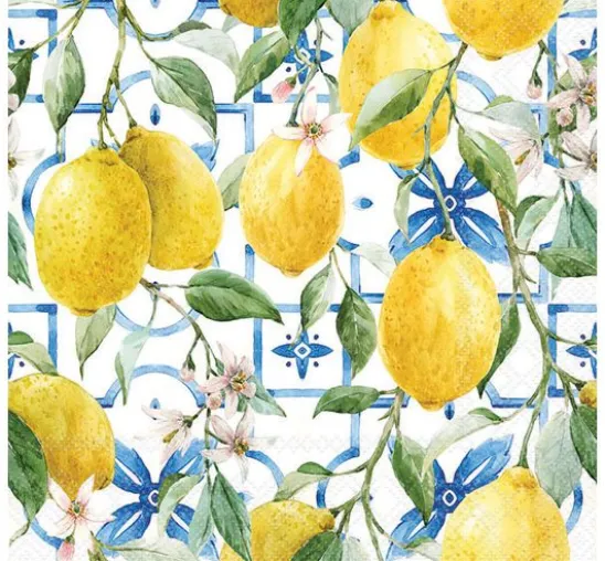 Serviette "Mediterrane Zitronen"