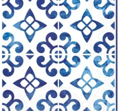 Serviette "Nordisch blau Kacheln"