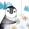 Serviette "Pinguin im Winter"