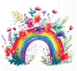 Serviette "Rainbow with Flowers"