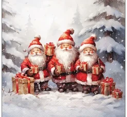 Serviette "Santa Triplets"