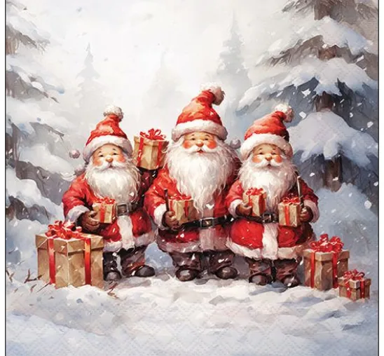 Serviette "Santa Triplets"