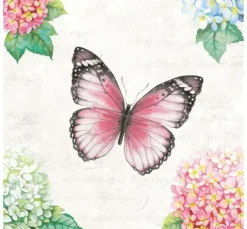 Serviette "Schmetterling Rose"