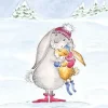 Serviette "Schneehase"