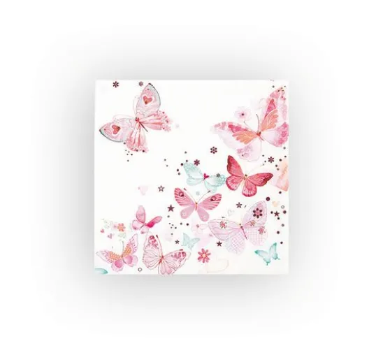 Serviette "Schöne Schmetterlinge", rose