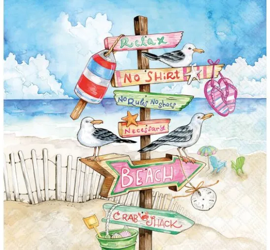 Serviette "Seaside Signs"