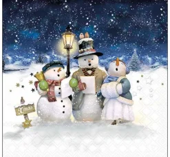 Serviette "Singing Snowmen"