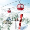 Serviette "Skiurlaub"