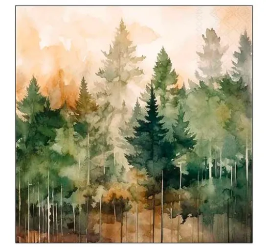 Serviette "Tannenwald Watercolor"