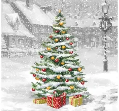 Serviette "Verschneite Weihnacht"