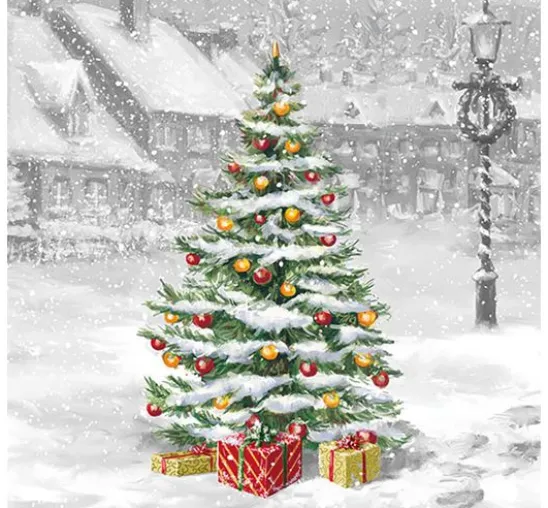 Serviette "Verschneite Weihnacht"