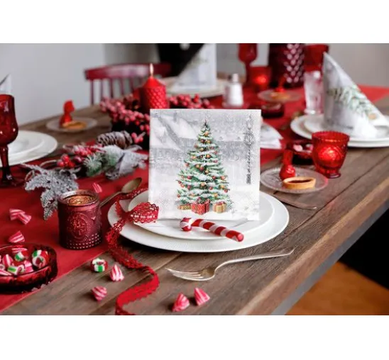 Serviette "Verschneite Weihnacht"