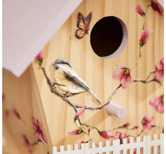 Serviette "Vogel auf Blütenzweig"