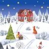 Serviette "Weihnachten im Dorf"