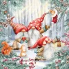Serviette "Wichtel im Winterwald"