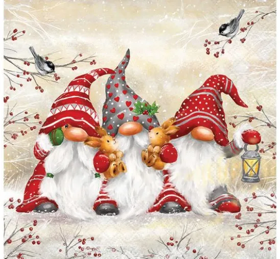Serviette "Wichteltrio"