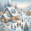 Serviette "Winter In Backyard"