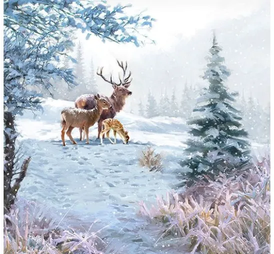 Serviette "Winterwaldszene"