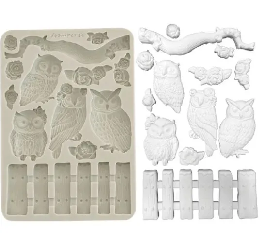 Silikonform A5 "The Owl's House - Owls and Branch"