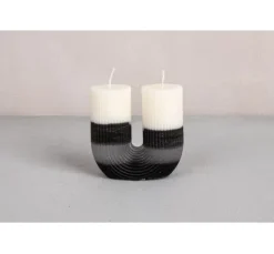 Silikon Gießform "Kerze U-Form geriffelt"