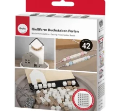 Silikon-Gießform "Perlen - Buchstaben & Zahlen"