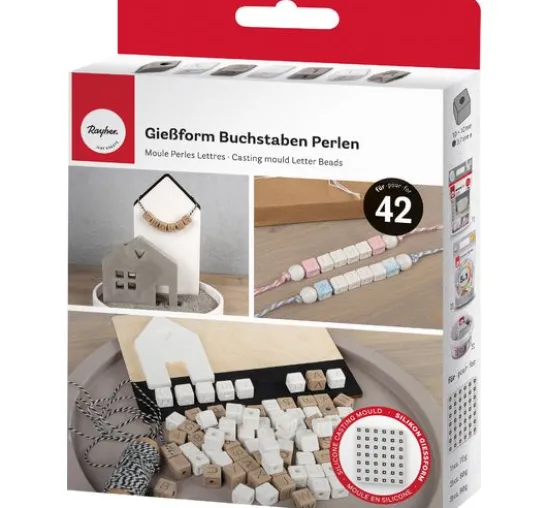 Silikon-Gießform "Perlen - Buchstaben & Zahlen"