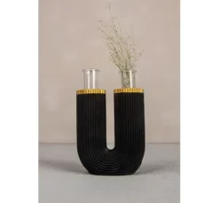 Silikon Gießform "U-Form Vase geriffelt"