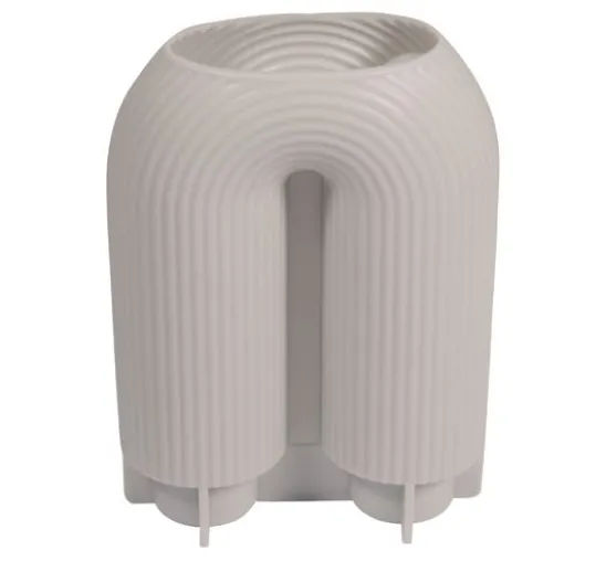 Silikon Gießform "U-Form Vase geriffelt"