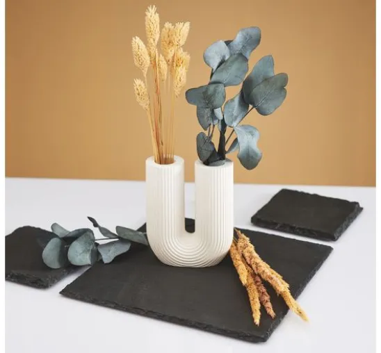 Silikon Gießform "U-Form Vase geriffelt"