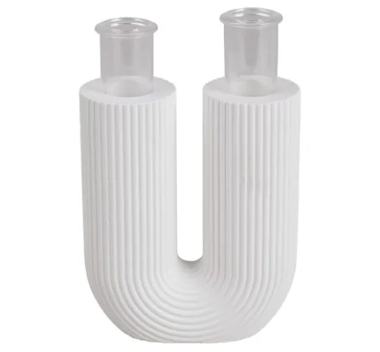 Silikon Gießform "U-Form Vase geriffelt"
