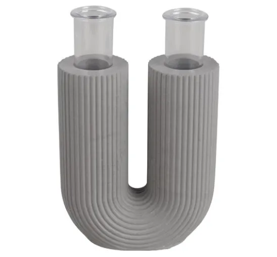 Silikon Gießform "U-Form Vase geriffelt"