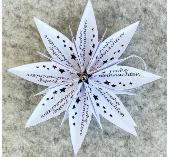 Silikonstempel für Faltstern Mittel "Frohe Weihnachten"