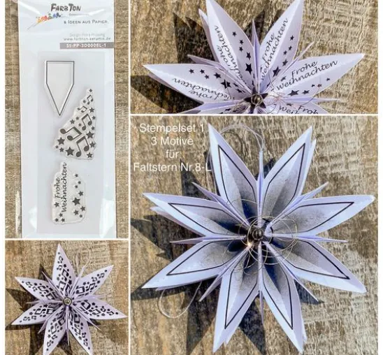 Silikonstempel für Faltstern Mittel "Frohe Weihnachten"