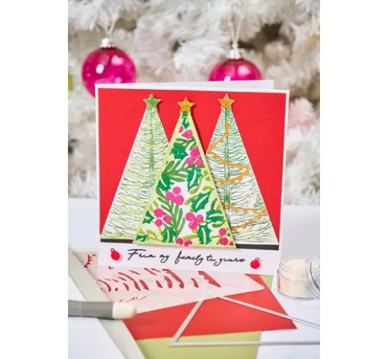 Sizzix Clear Stamp and Stencil Set "Merry and Light by Stacey Park"