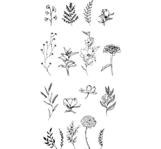 Sizzix Clear Stamps Set "Garden Botanicals"
