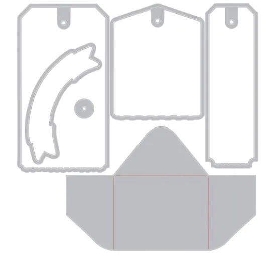 Sizzix Framelits Stanzschablone und Clear Stamps "Tag It by 49 & Market"
