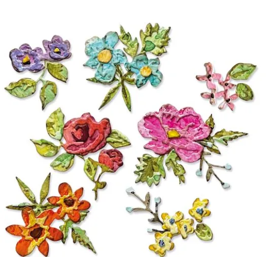 Sizzix Thinlits Stanzschablone "Brushstroke Flowers Mini by Tim Holtz"