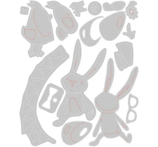 Sizzix Thinlits Stanzschablone "Bunny + Chick by Tim Holtz"